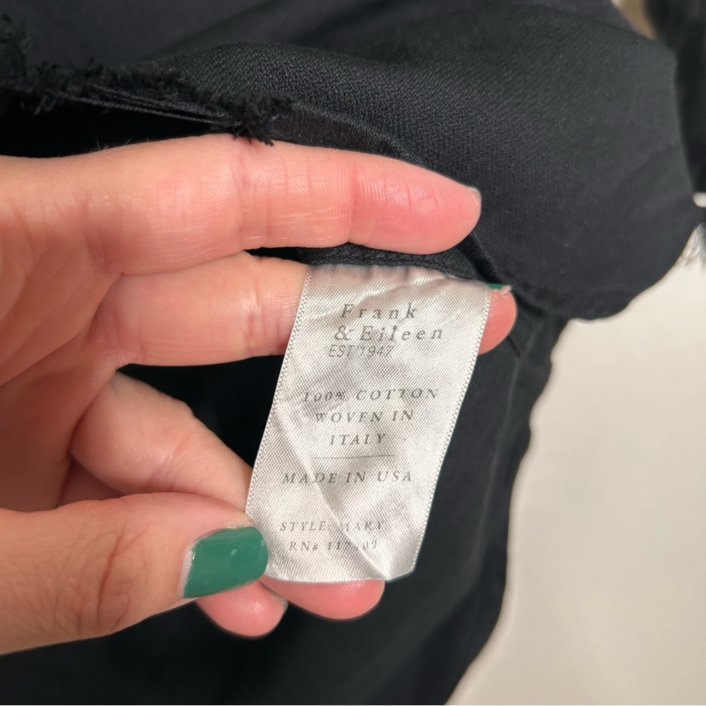 Frank & Eileen Black Button-Front Mini Shirt Dress - image 13